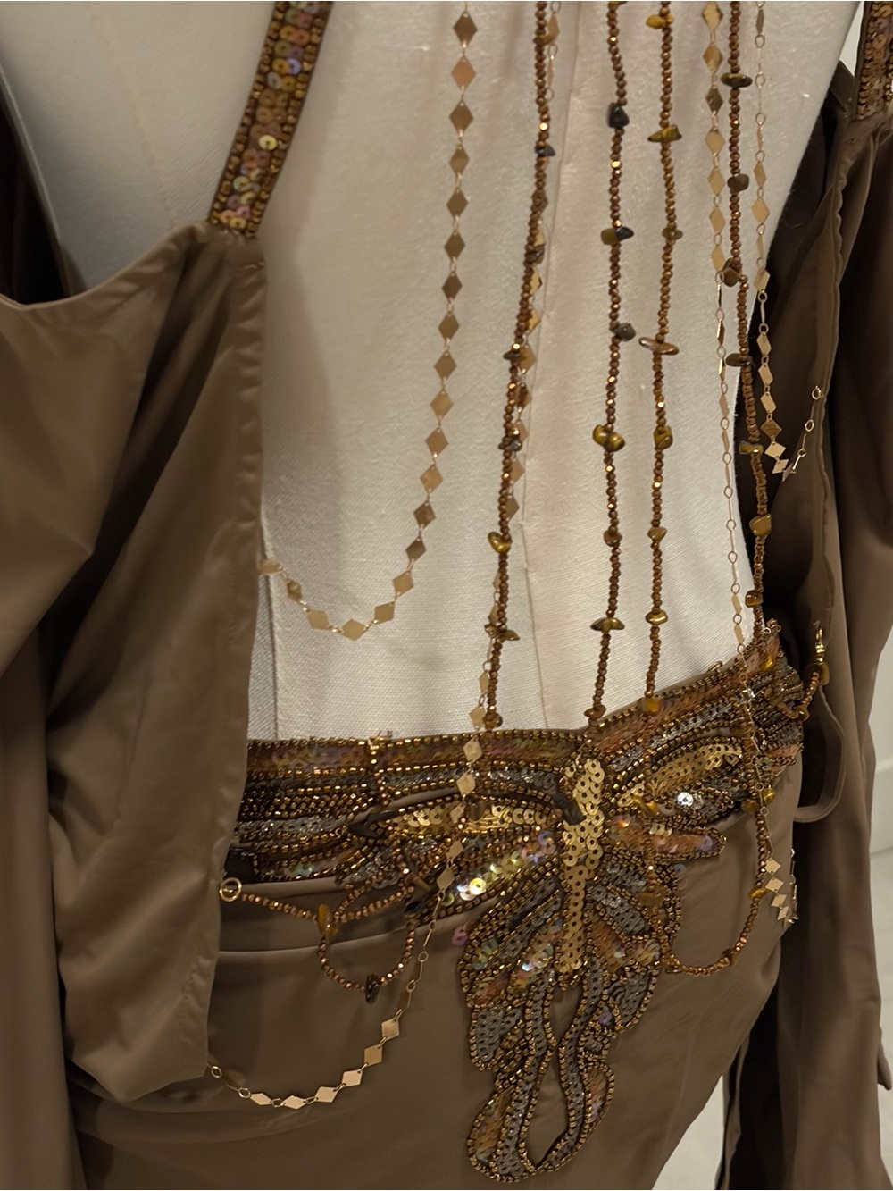 Jaded London Brown Alula Embellished Butterfly Mini Dress Backless Party Size 2 - Picture 6 of 7